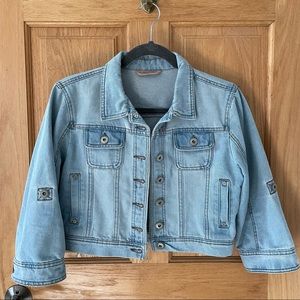Cropped Light Wash Denim Jacket